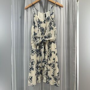 Cream Floral Embroidered Dress